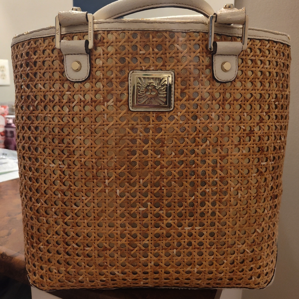 Chic Tan Woven Tote Bag